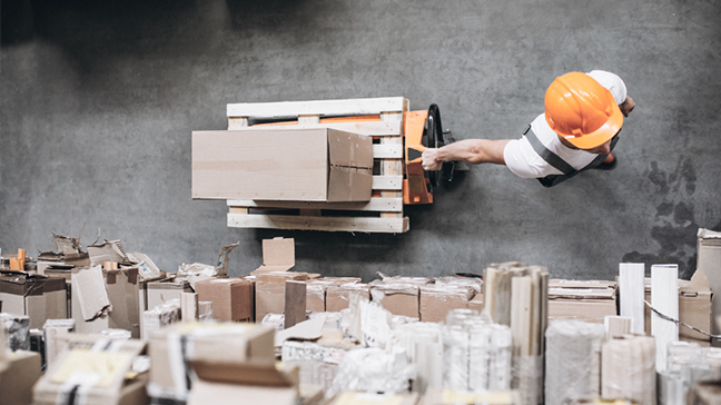 DPM code scanned in a logistics workflow