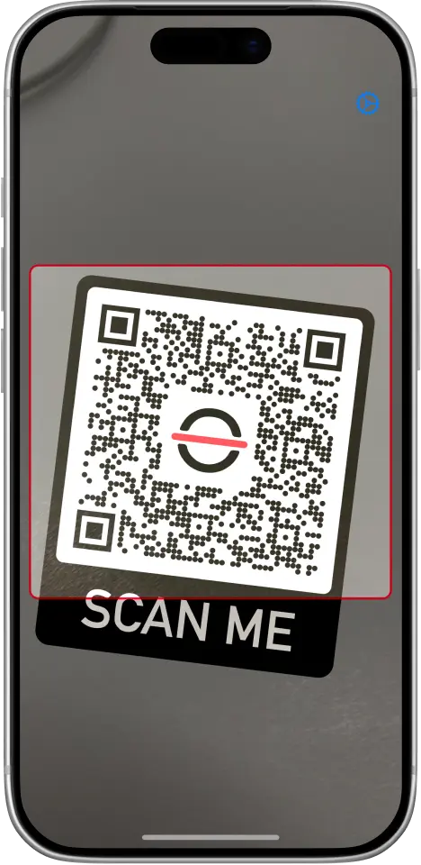 barKoder Keyboard camera view scanning a QR code