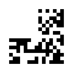 Micro QR code with its single finder pattern missing