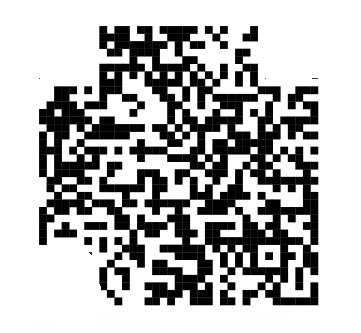 QR code missing all three finder patterns, with only the alignment pattern left