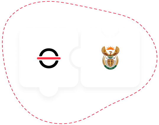 barKoder logo joined with the South African coat of arms for the SA driver's license parser