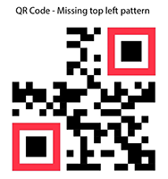VIN QR Code missing its top-left finder pattern