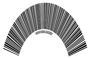 Arched and warped Code 39 VIN barcode