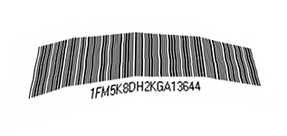 Blurred Code 39 VIN barcode