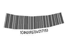 Heavily blurred Code 39 VIN barcode