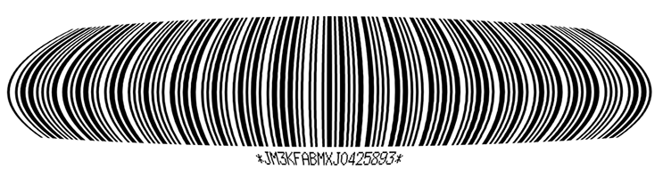 Code 39 VIN barcode with a bulge