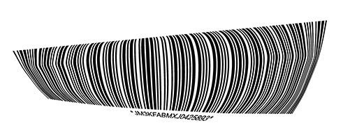 Code 39 VIN barcode with fisheye distortion