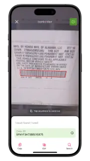 Demo app scanner with the settings button
