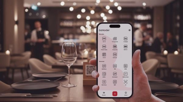 barKoder barKoder App scanning manu in restorant