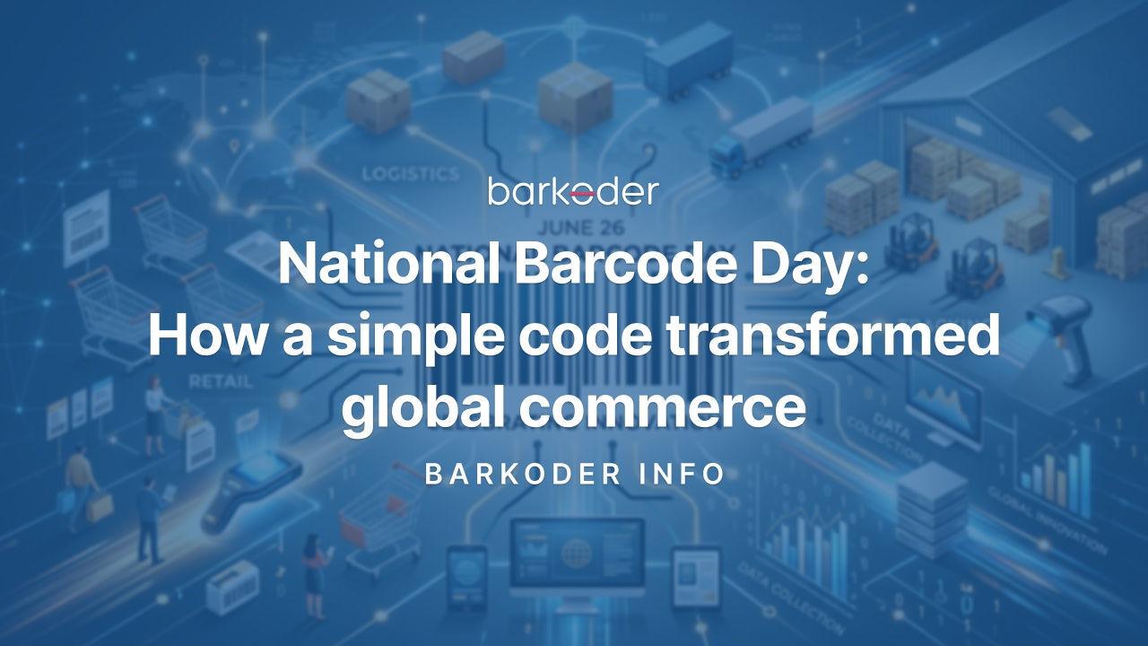 National Barcode Day June 26 illustration of barcodes in logistics and retail