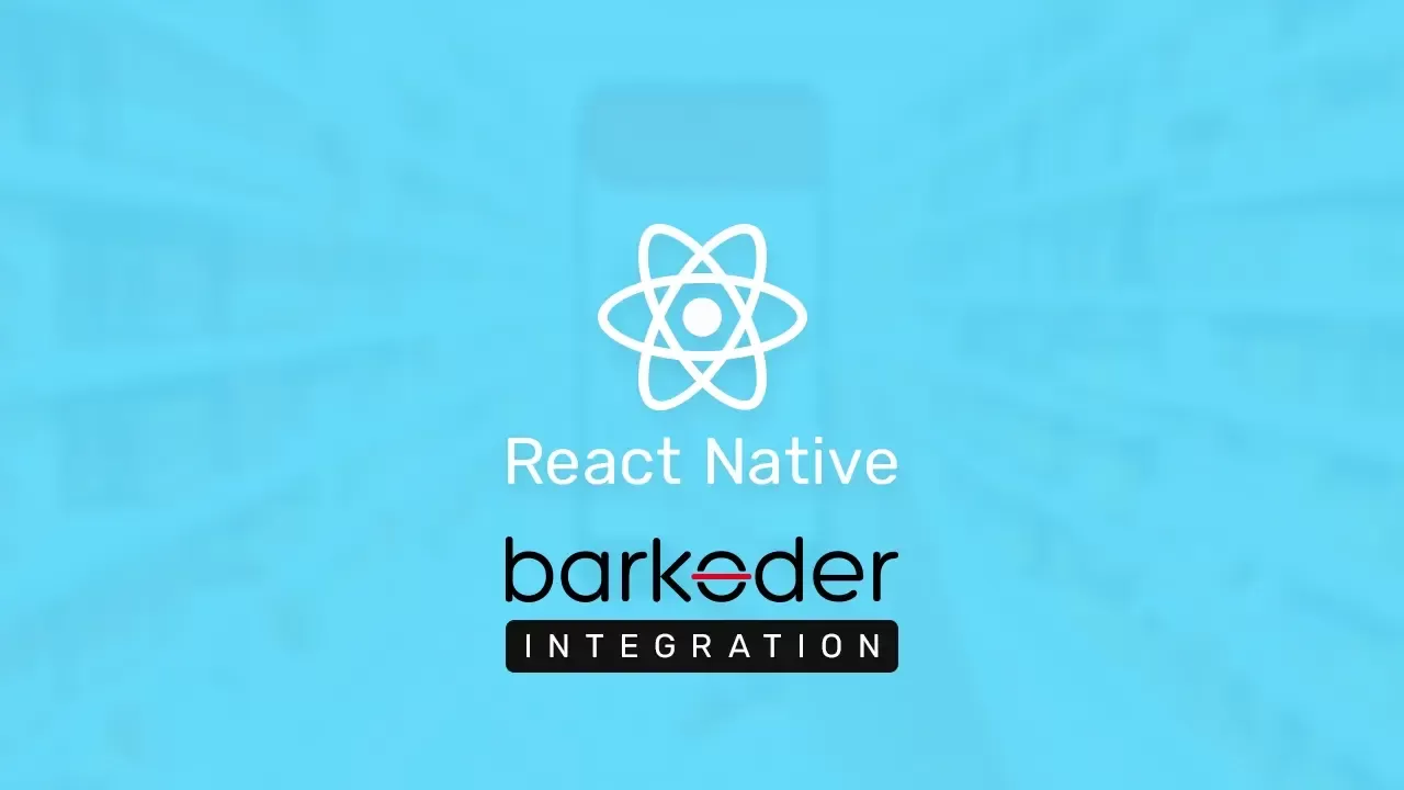 React Native logo with barKoder integration