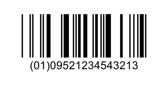 GS1 DataBar Omnidirectional barcode encoding (01)09521234543213