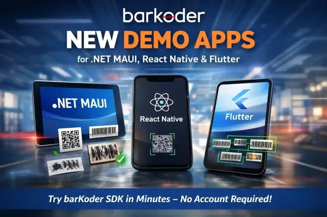 New Full Demo Apps for .NET MAUI, React Native & Flutter — Try barKoder Instantly